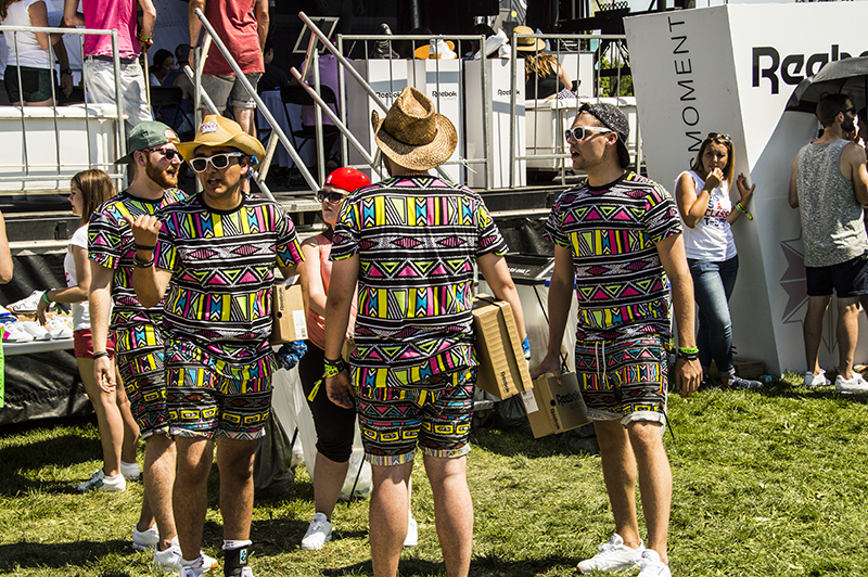 The bros totally decked out in the pattern of Adrian's shorts, making everyone's day a little better